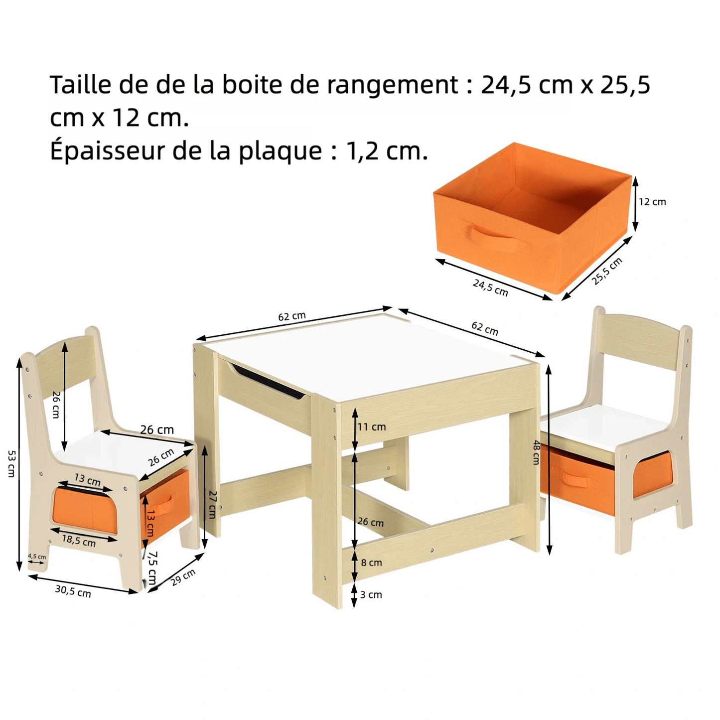 Table et chaise montessori