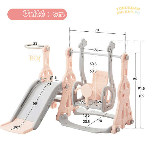 Balancoire toboggan intérieur