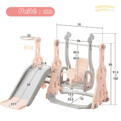 Balancoire toboggan intérieur
