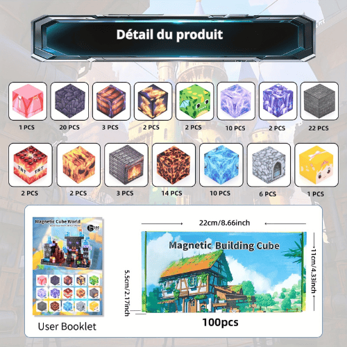 Bloc de construction magnétique