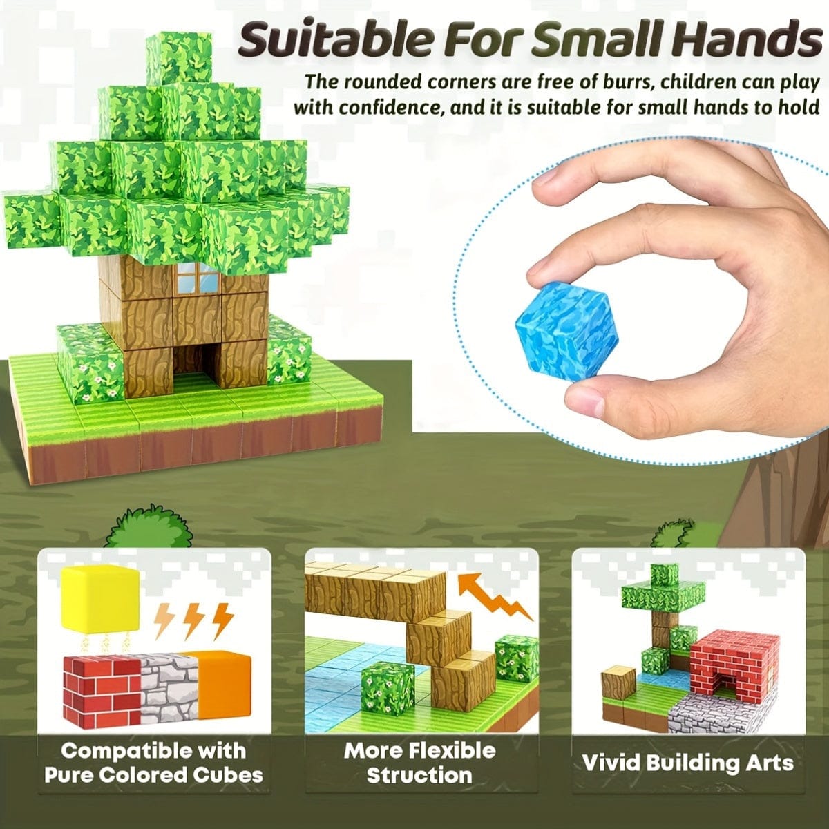 Bloc de construction magnétique montessori