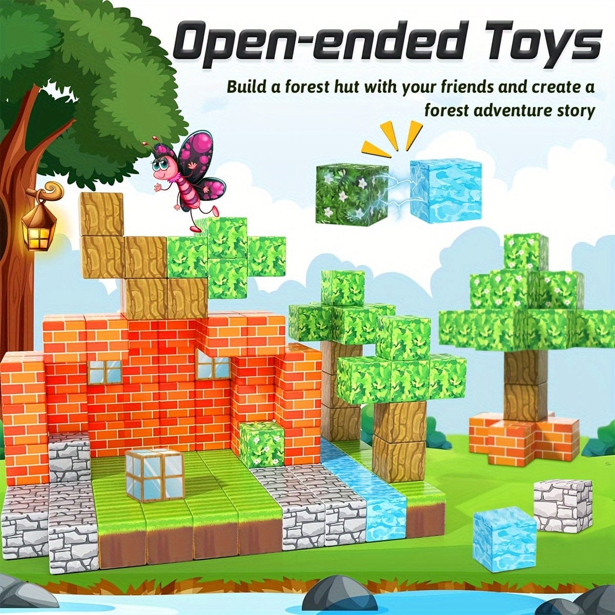 Bloc de construction magnétique montessori