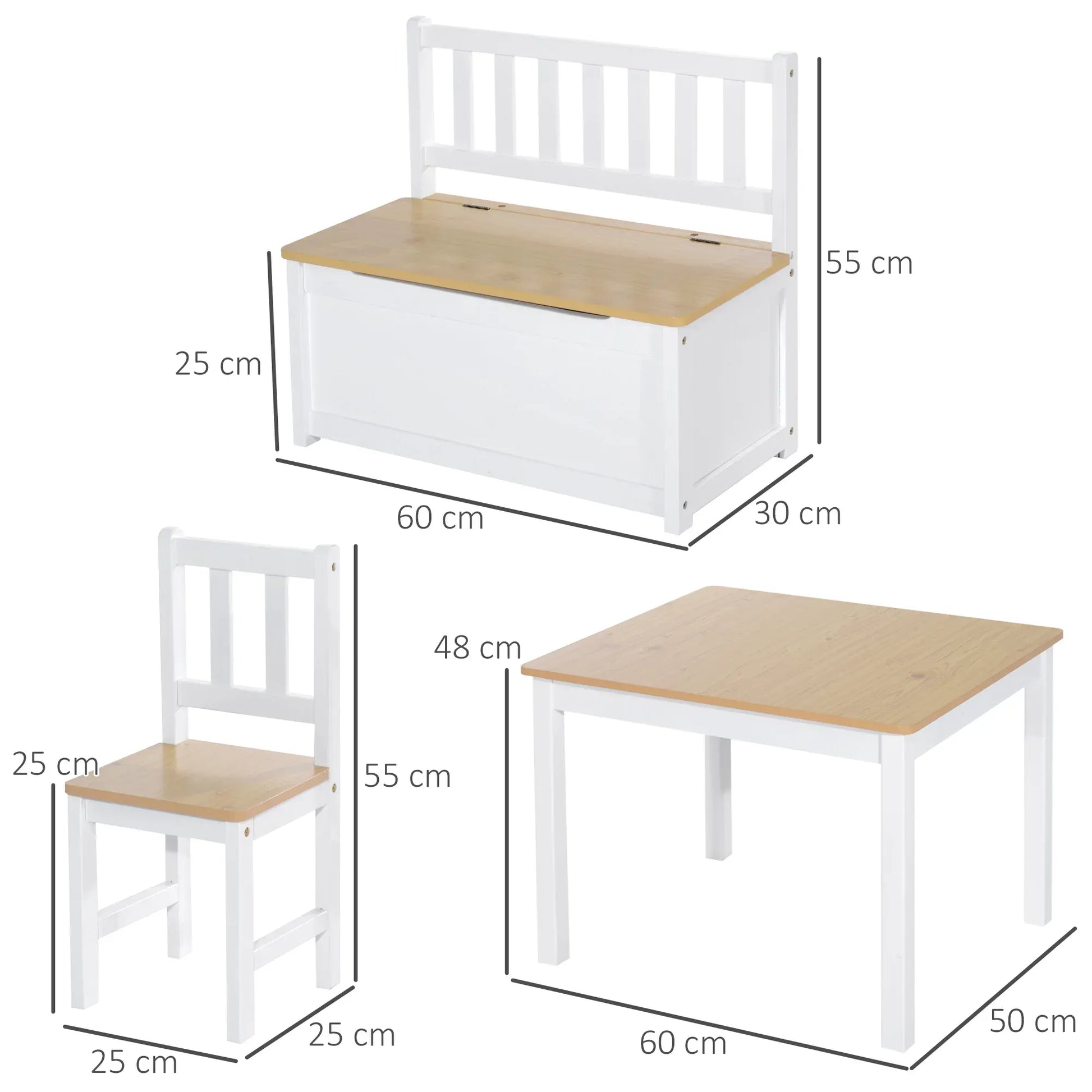 Ensemble de table et chaise enfant avec rangement