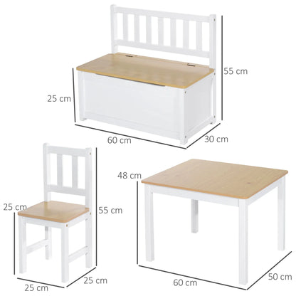 Ensemble de table et chaise enfant avec rangement