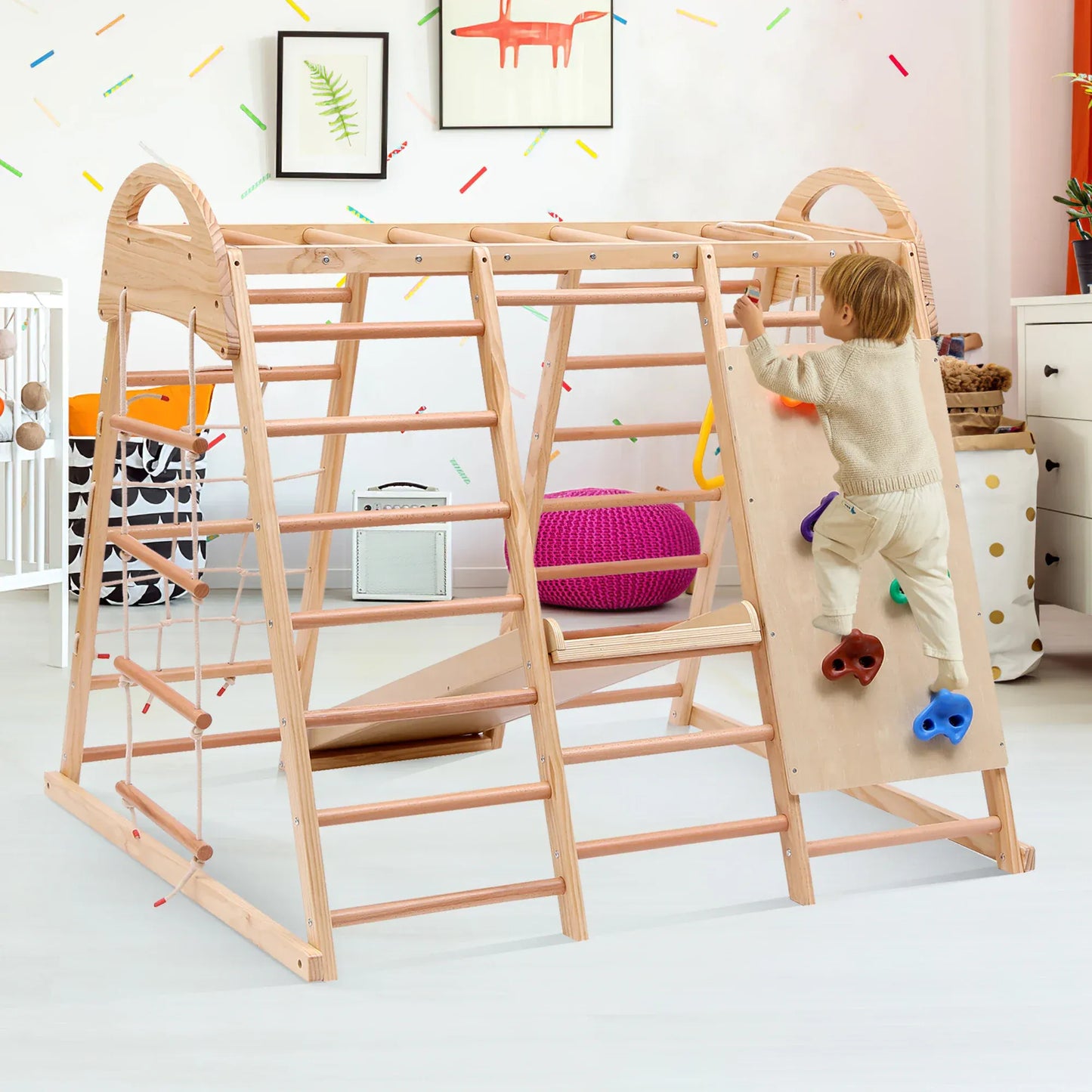 Mur escalade chambre enfant montessori