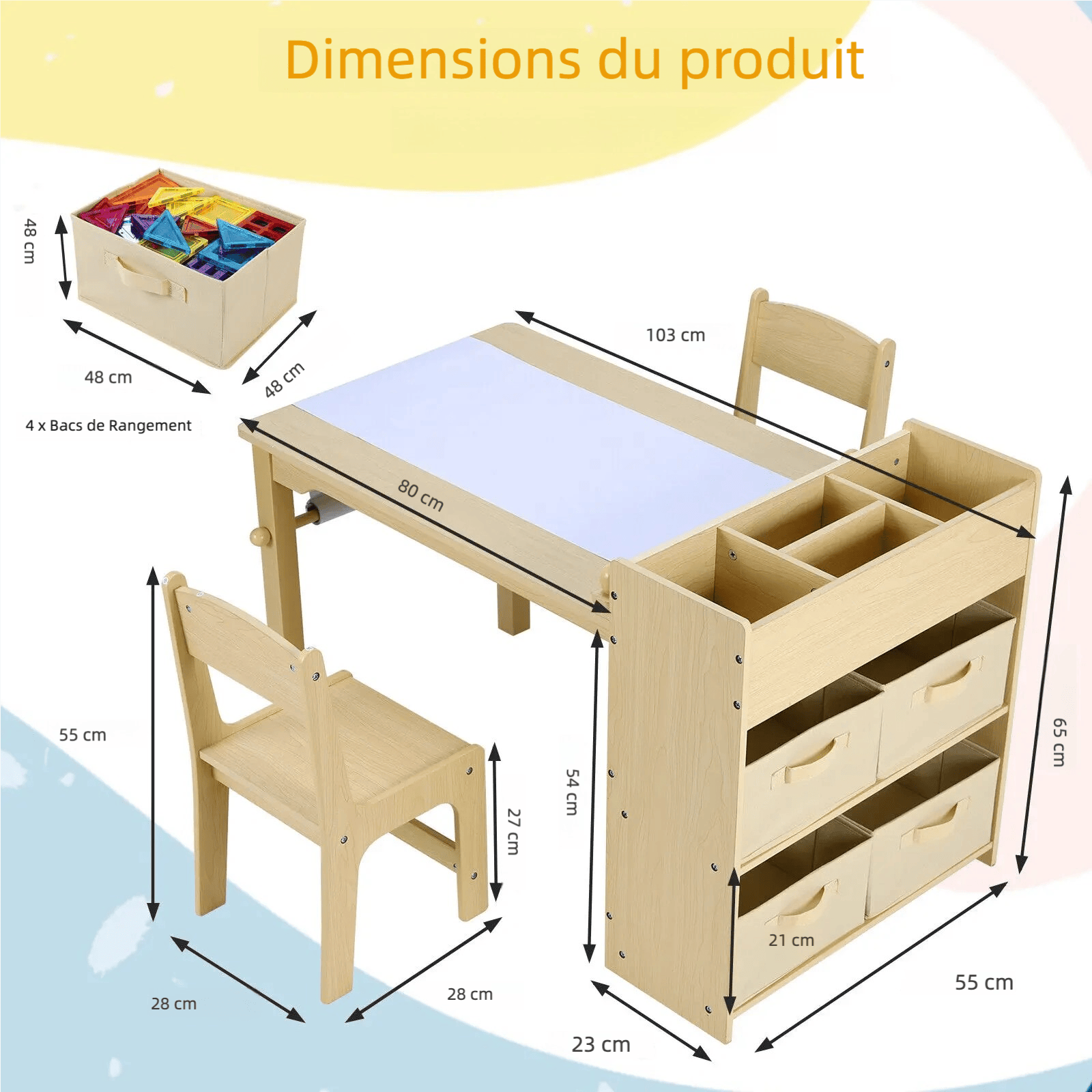 Table et chaise enfant bois